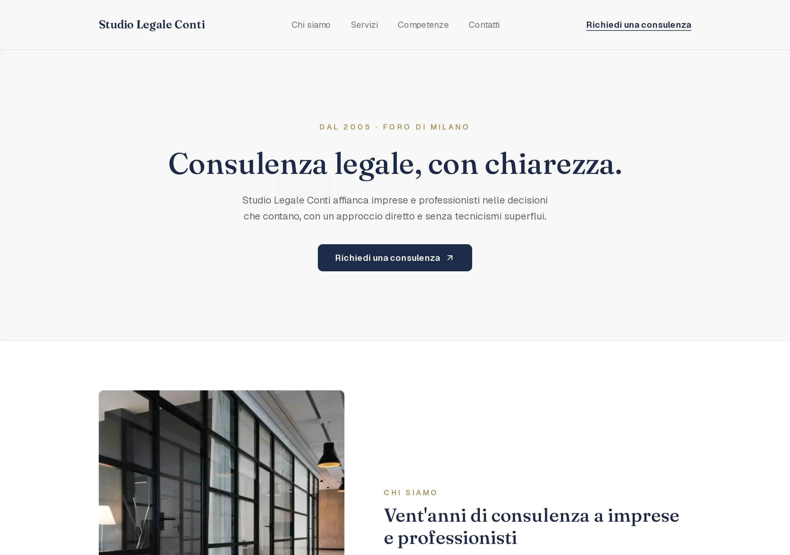 Il sito di Studio Legale Conti